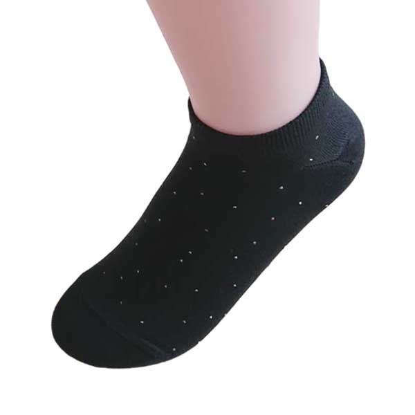 台灣襪子品牌推薦︱冰絲 細緻 舒適 彩色小點 船襪 黑色