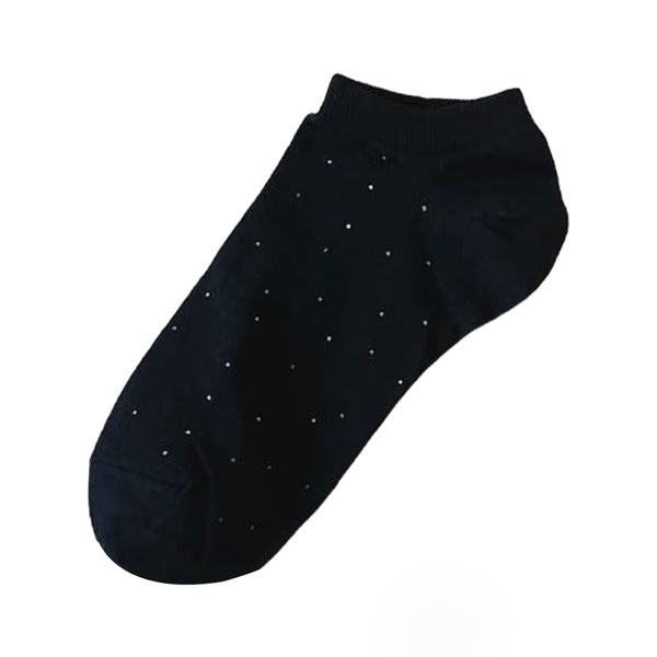 台灣襪子品牌推薦︱冰絲 細緻 舒適 彩色小點 船襪 黑色