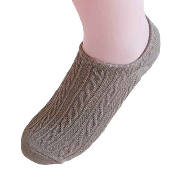 立體麻花 直條點點壓紋 純棉 透氣 吸汗 舒適 踝襪 淺咖