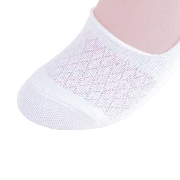 隱形襪︱菱形紋 微透膚 透氣 白色