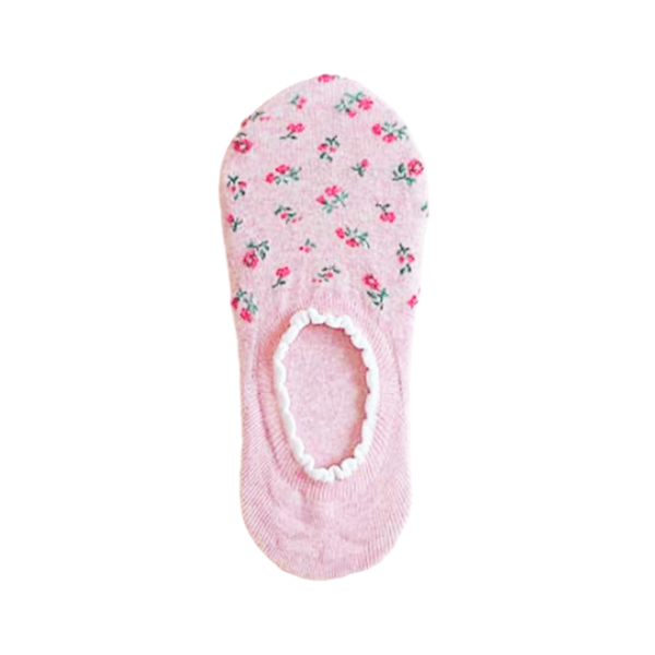 隱形襪推薦︱清新小花 花邊襪口 精梳棉 柔軟 舒適 粉紅