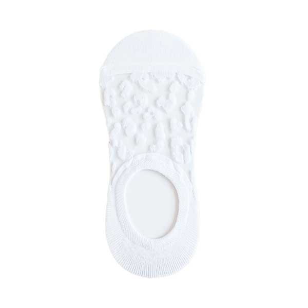 水晶襪︱抽象藝術 花 透膚 隱形襪 白色