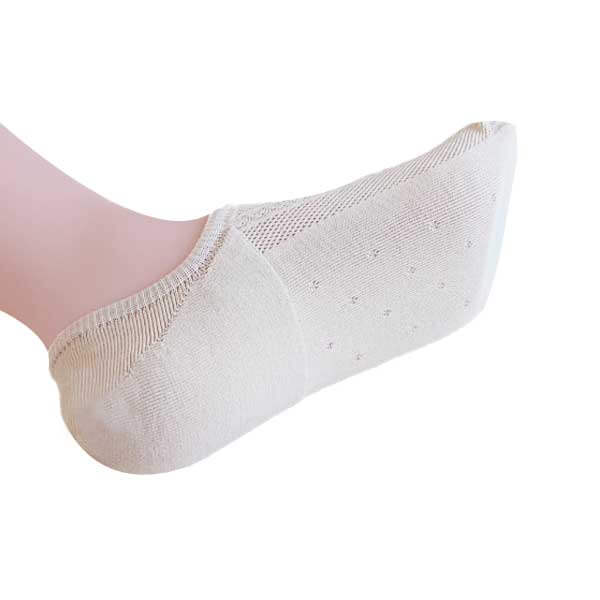 韓國製襪子女︱花藤 精巧壓紋 微透膚 精梳棉 柔軟 透氣 隱形襪 杏色