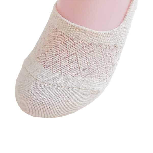 隱形襪︱菱形紋 微透膚 透氣 杏色